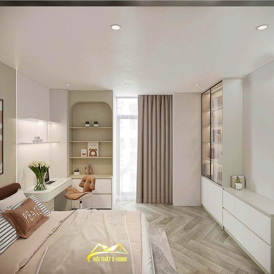 Mẫu thiết kế chung cư 3 phòng ngủ đê la thành do S-Home thực hiện
