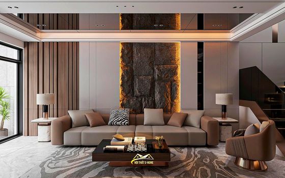 Mẫu thiết kế căn mẫu nhà phố — nâu gỗ do S-Home thực hiện