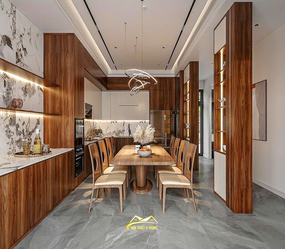 Mẫu thiết kế nhà phố sơn la — nâu gỗ do S-Home thực hiện