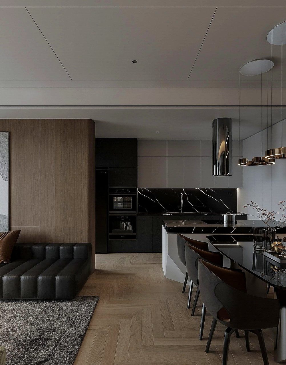 Nội thất dùng gỗ HDF cho cửa và vách do S-Home thiết kế thi công