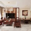Nội thất nhà phố sử dụng gỗ xoan đào